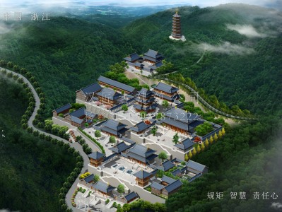 台州龙王寺古建规划设计布局图